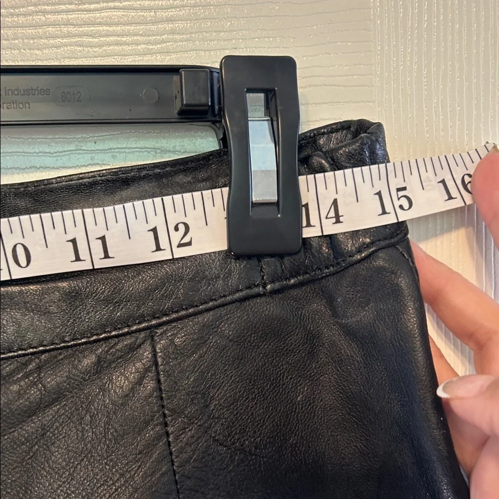 Black Leather Women's Shorts - Picture 5 of 7